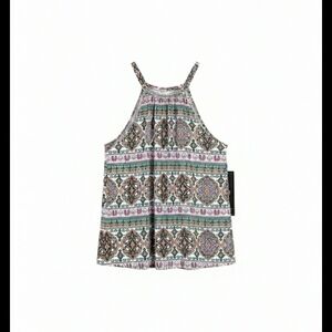 NWT Always Indigo Tank Top Boho Large Pink White Orange Green Black